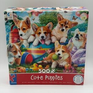 Ceaco 500 Cute Puppies Puzzle Pieces With Puzzle Poster- New Open Box